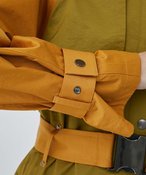 CITY TOKYO（シティトウキョウ）の「バイカラーロングコート（ステンカラーコート・レディース・カーキ/ブルー・1/2）」の11枚目の写真