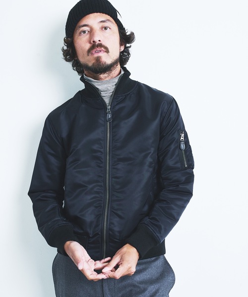 Magine（マージン）の「NYLON THINSULATE STAND RIB MA-1 JKT:ナイロン シンサレート スタンドリブ MA-1 22AW（MA-1・メンズ・ブラック/ネイビー/オリーブ・44/46/48）」の20枚目の写真