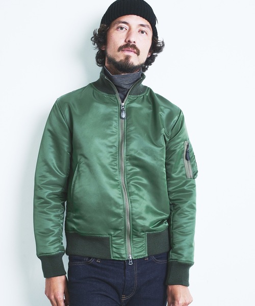 Magine（マージン）の「NYLON THINSULATE STAND RIB MA-1 JKT:ナイロン シンサレート スタンドリブ MA-1 22AW（MA-1・メンズ・ブラック/ネイビー/オリーブ・44/46/48）」の21枚目の写真