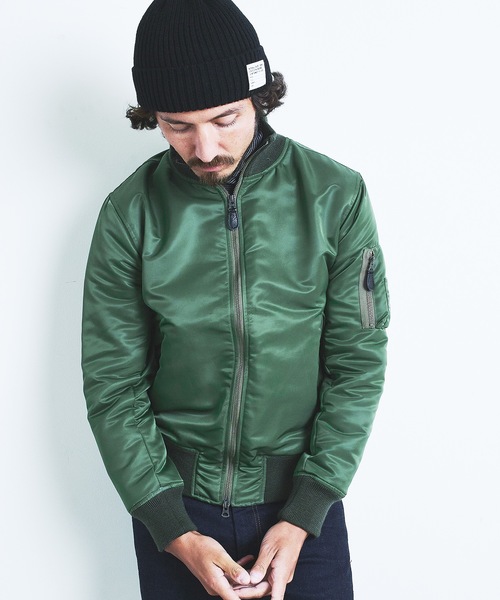 Magine（マージン）の「NYLON THINSULATE STAND RIB MA-1 JKT:ナイロン シンサレート スタンドリブ MA-1 22AW（MA-1・メンズ・ブラック/ネイビー/オリーブ・44/46/48）」の10枚目の写真