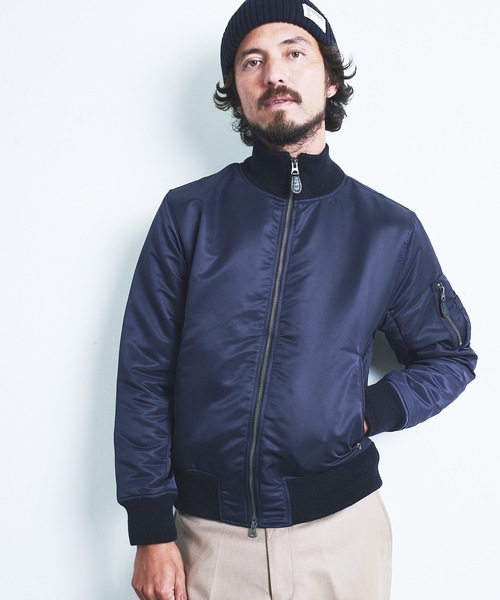 Magine（マージン）の「NYLON THINSULATE STAND RIB MA-1 JKT:ナイロン シンサレート スタンドリブ MA-1 22AW（MA-1・メンズ・ブラック/ネイビー/オリーブ・44/46/48）」の5枚目の写真