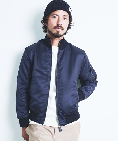 Magine（マージン）の「NYLON THINSULATE STAND RIB MA-1 JKT:ナイロン シンサレート スタンドリブ MA-1 22AW（MA-1・メンズ・ブラック/ネイビー/オリーブ・44/46/48）」の22枚目の写真