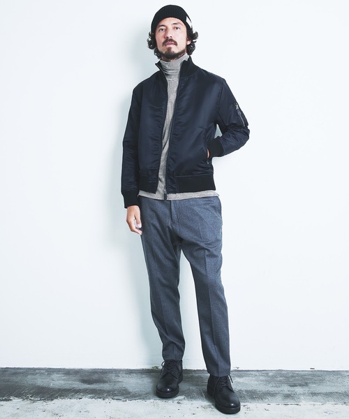 Magine（マージン）の「NYLON THINSULATE STAND RIB MA-1 JKT:ナイロン シンサレート スタンドリブ MA-1 22AW（MA-1・メンズ・ブラック/ネイビー/オリーブ・44/46/48）」の11枚目の写真