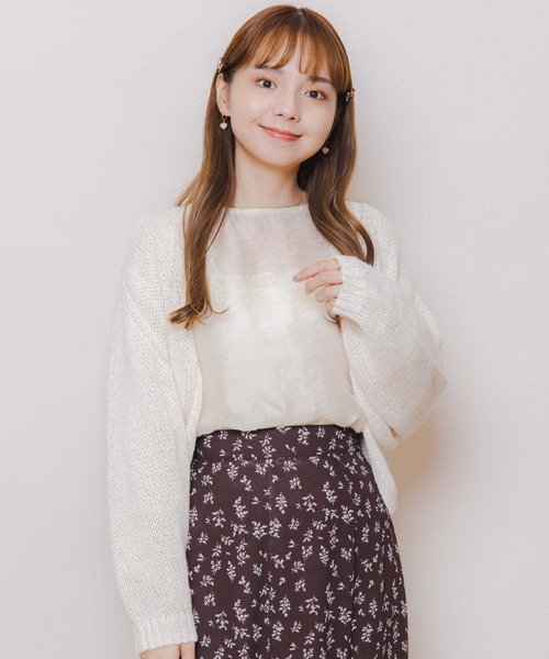 flower（フラワー）の「メランジニットカーディガン（カーディガン/ボレロ・レディース・ベージュ/アイボリー・FREE）」の9枚目の写真