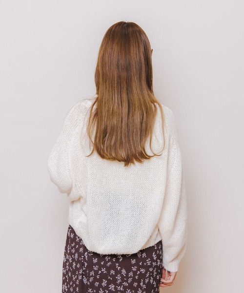 flower（フラワー）の「メランジニットカーディガン（カーディガン/ボレロ・レディース・ベージュ/アイボリー・FREE）」の7枚目の写真