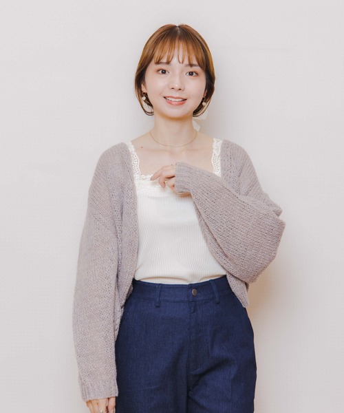 flower（フラワー）の「メランジニットカーディガン（カーディガン/ボレロ・レディース・ベージュ/アイボリー・FREE）」の22枚目の写真