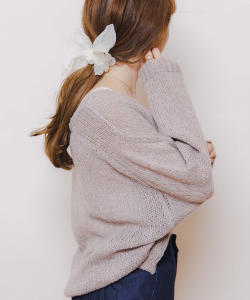 flower（フラワー）の「メランジニットカーディガン（カーディガン/ボレロ・レディース・ベージュ/アイボリー・FREE）」の20枚目の写真