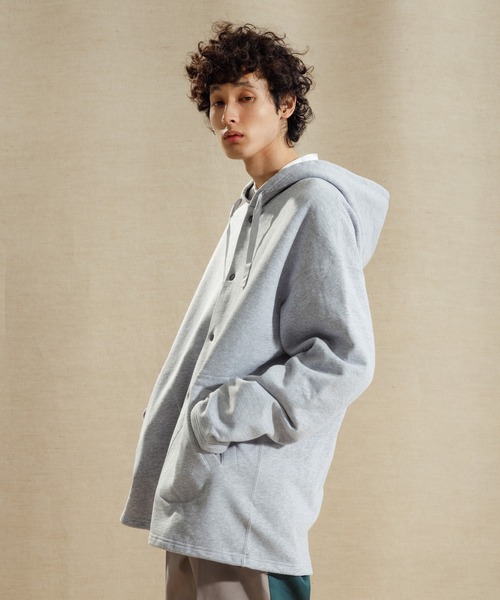 ADAM ET ROPE'(アダムエロペ)の「【WEB限定】《新色追加》ビック ルーズ スウェット マリンパーカー / スナップ フーディー / ユニセックス(パーカー・メンズ・ライトグレー/ブラック/ピンク/イエロー系その他・M/L)」の5枚目の写真