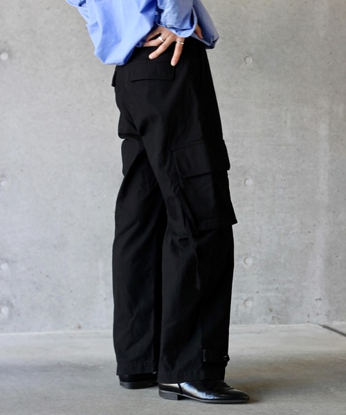 y/m by れぽすけ（イムバイレポスケ）の「ワイドミリタリーパンツ（カーゴパンツ・メンズ・ブラック/カーキ・MEDIUM/LARGE）」の7枚目の写真