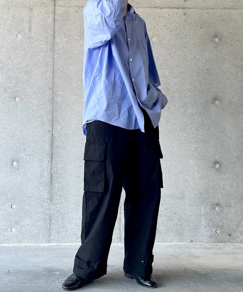 y/m by れぽすけ（イムバイレポスケ）の「ワイドミリタリーパンツ（カーゴパンツ・メンズ・ブラック/カーキ・MEDIUM/LARGE）」の9枚目の写真