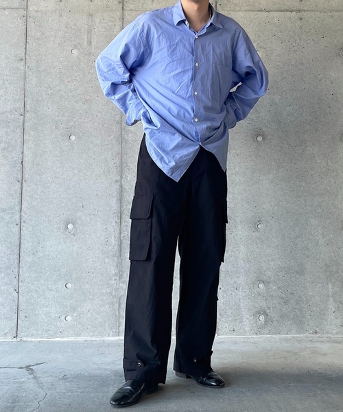 y/m by れぽすけ（イムバイレポスケ）の「ワイドミリタリーパンツ（カーゴパンツ・メンズ・ブラック/カーキ・MEDIUM/LARGE）」の11枚目の写真