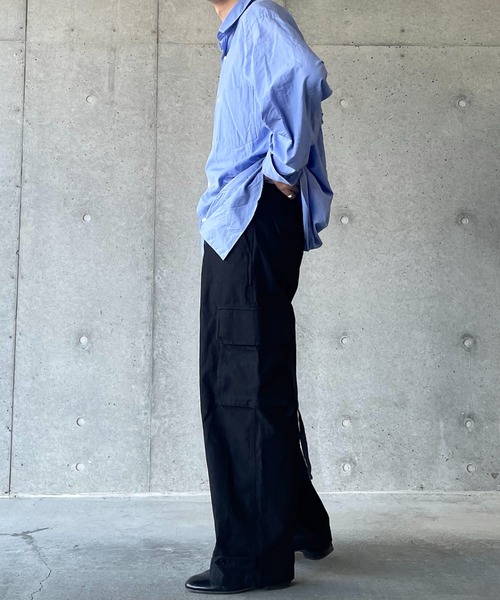 y/m by れぽすけ（イムバイレポスケ）の「ワイドミリタリーパンツ（カーゴパンツ・メンズ・ブラック/カーキ・MEDIUM/LARGE）」の12枚目の写真