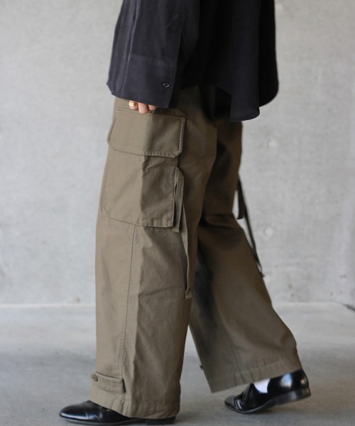 y/m by れぽすけ（イムバイレポスケ）の「ワイドミリタリーパンツ（カーゴパンツ・メンズ・ブラック/カーキ・MEDIUM/LARGE）」の13枚目の写真