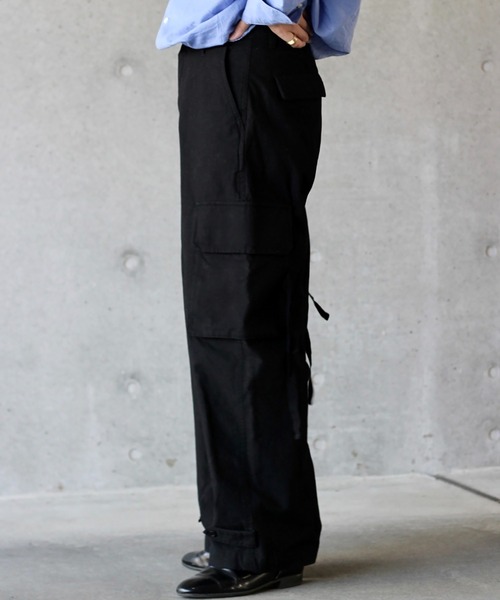 y/m by れぽすけ（イムバイレポスケ）の「ワイドミリタリーパンツ（カーゴパンツ・メンズ・ブラック/カーキ・MEDIUM/LARGE）」の5枚目の写真