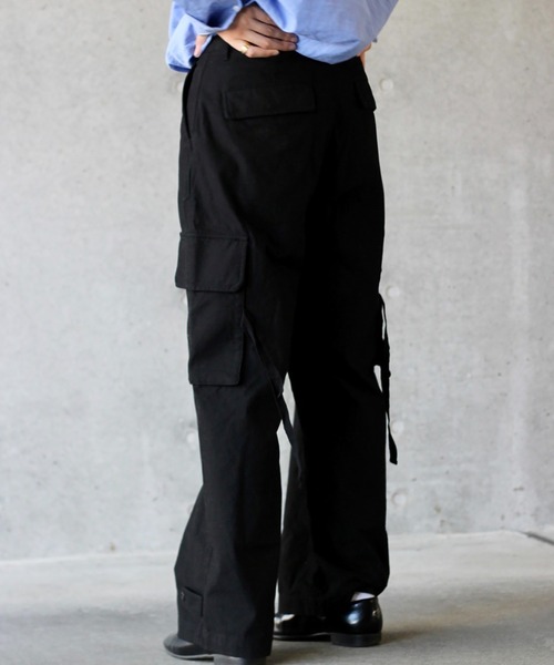 y/m by れぽすけ（イムバイレポスケ）の「ワイドミリタリーパンツ（カーゴパンツ・メンズ・ブラック/カーキ・MEDIUM/LARGE）」の6枚目の写真