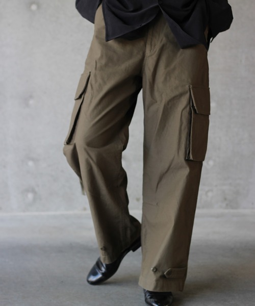 y/m by れぽすけ（イムバイレポスケ）の「ワイドミリタリーパンツ（カーゴパンツ・メンズ・ブラック/カーキ・MEDIUM/LARGE）」の18枚目の写真