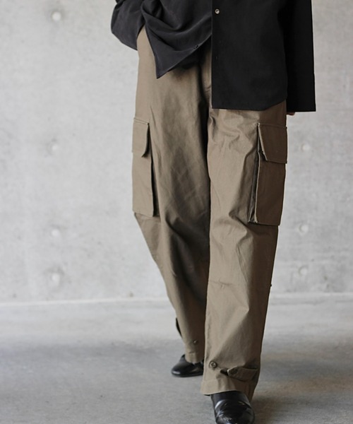y/m by れぽすけ（イムバイレポスケ）の「ワイドミリタリーパンツ（カーゴパンツ・メンズ・ブラック/カーキ・MEDIUM/LARGE）」の19枚目の写真