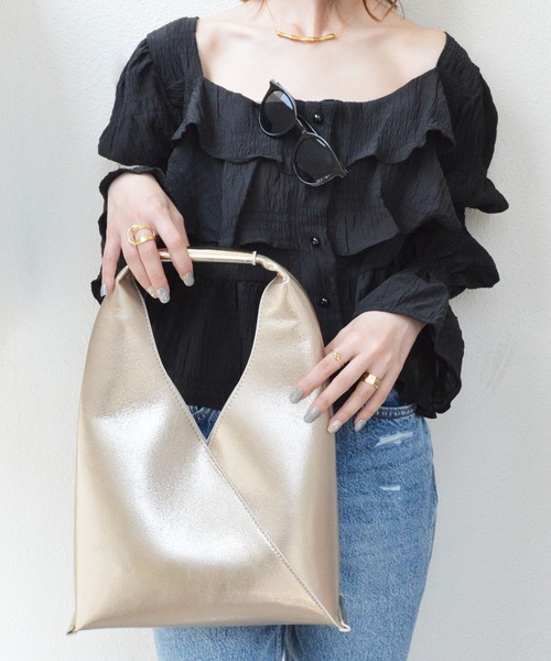 styiro（スタイロ）の「カシュクール ワンハンドルバッグ / 再入荷（ハンドバッグ・レディース・ブラック/イエロー/ブラウン系その他/アイボリー/シルバー/ホワイト系その他/シルバー系その他/ゴールド/ピンク系その他/ブラウン系その他2/ブラック系その他・FREE）」の11枚目の写真