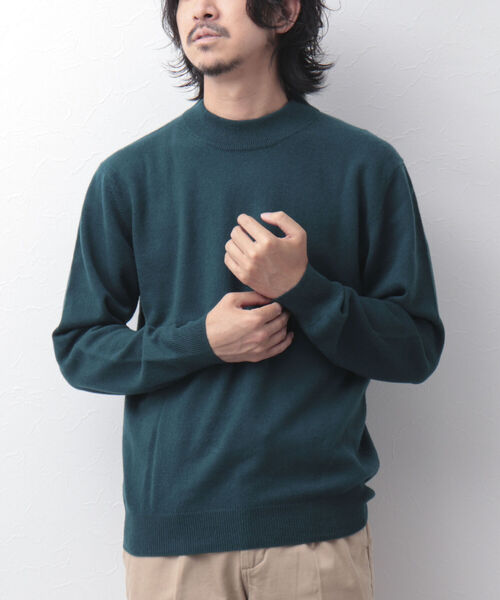 NOLLEY'S goodman(ノーリーズグッドマン)の「プレミアムカシミヤ モックネックニット(ニット/セーター・メンズ・ネイビー/グレー/ピンク/グリーン・M/L)」の2枚目の写真