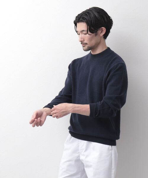 NOLLEY'S goodman(ノーリーズグッドマン)の「プレミアムカシミヤ モックネックニット(ニット/セーター・メンズ・ネイビー/グレー/ピンク/グリーン・M/L)」の20枚目の写真