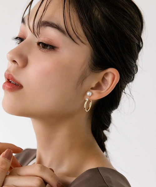 Edit Sheen(エディットシーン)の「パールサークルキャッチピアス(ピアス(両耳用)・レディース・シルバー/ゴールド・FREE)」の1枚目の写真