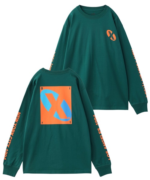X-girl(エックスガール)の「GRADATION LOGO L/S TEE(Tシャツ/カットソー・レディース・ホワイト/ダークグリーン/ブラック・XL/L/S/M)」の3枚目の写真