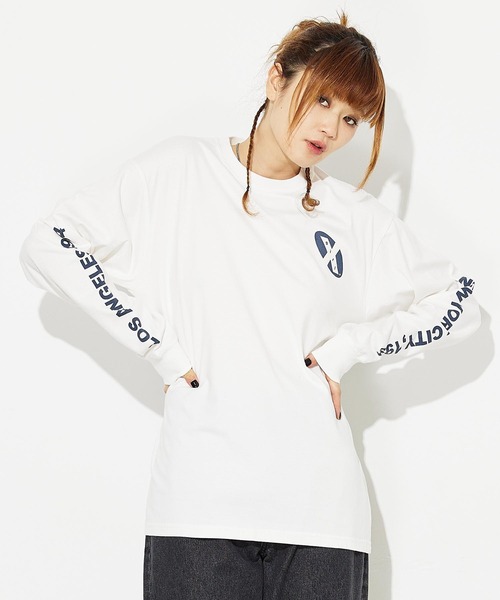 X-girl(エックスガール)の「GRADATION LOGO L/S TEE(Tシャツ/カットソー・レディース・ホワイト/ダークグリーン/ブラック・XL/L/S/M)」の9枚目の写真