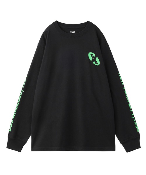 X-girl(エックスガール)の「GRADATION LOGO L/S TEE(Tシャツ/カットソー・レディース・ホワイト/ダークグリーン/ブラック・XL/L/S/M)」の7枚目の写真