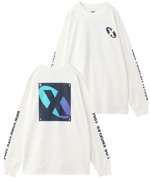 X-girl(エックスガール)の「GRADATION LOGO L/S TEE(Tシャツ/カットソー・レディース・ホワイト/ダークグリーン/ブラック・XL/L/S/M)」の8枚目の写真