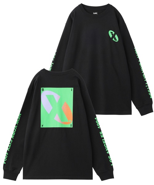 X-girl(エックスガール)の「GRADATION LOGO L/S TEE(Tシャツ/カットソー・レディース・ホワイト/ダークグリーン/ブラック・XL/L/S/M)」の11枚目の写真