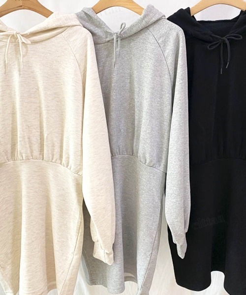 Dalfwin（ダールフィン）の「タイトミニパーカーワンピース（ワンピース・レディース・ブラック/グレー/アイボリー/グレー系2/ホワイト系2/ブラック系2・FREE）」の15枚目の写真