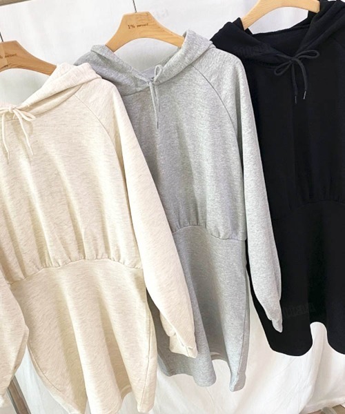 Dalfwin（ダールフィン）の「タイトミニパーカーワンピース（ワンピース・レディース・ブラック/グレー/アイボリー/グレー系2/ホワイト系2/ブラック系2・FREE）」の16枚目の写真