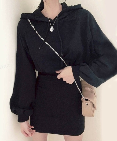 Dalfwin（ダールフィン）の「タイトミニパーカーワンピース（ワンピース・レディース・ブラック/グレー/アイボリー/グレー系2/ホワイト系2/ブラック系2・FREE）」の17枚目の写真