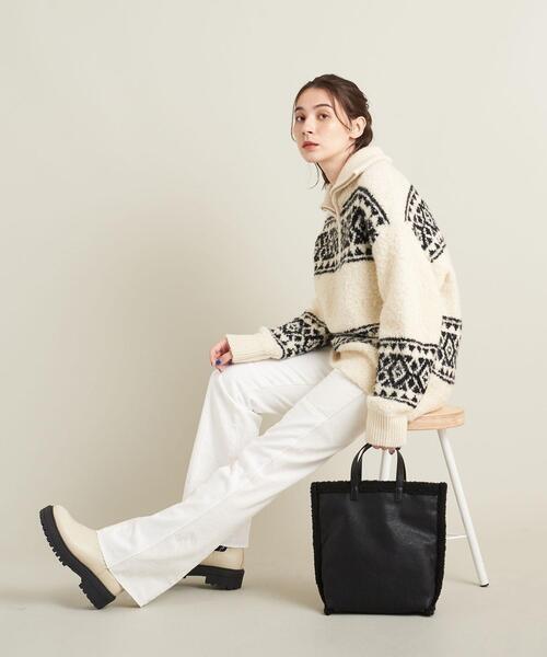 BEAUTY&YOUTH UNITED ARROWS（ビューティーアンドユースユナイテッドアローズ）の「フェイクレザー×ボア リバーシブルトートバッグ -4WAY-（ショルダーバッグ・レディース・オフホワイト/ブラック/ブラウン・FREE）」の21枚目の写真