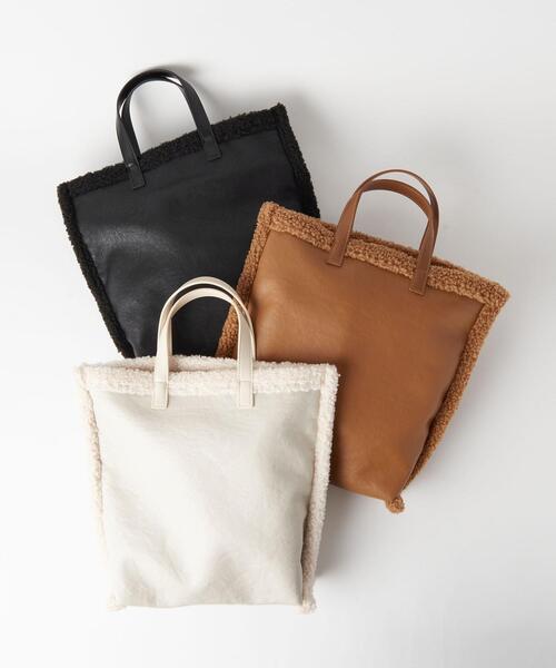 BEAUTY&YOUTH UNITED ARROWS（ビューティーアンドユースユナイテッドアローズ）の「フェイクレザー×ボア リバーシブルトートバッグ -4WAY-（ショルダーバッグ・レディース・オフホワイト/ブラック/ブラウン・FREE）」の8枚目の写真