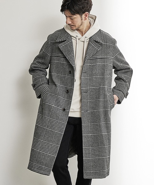 UNION STATION（ユニオンステーション）の「中空糸メルトンオーバーチェスターコート（チェスターコート・メンズ・ライトグレー/ブラック/ホワイト系その他/ブラック系その他/グレイッシュベージュ・S/M/L）」の3枚目の写真