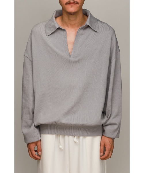 LOCALINA(ロカリナ)の「knit skipper L/S(ニット/セーター・メンズ・ホワイト/グレー・FREE)」の8枚目の写真