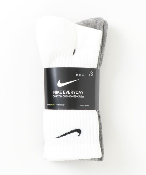 NIKE(ナイキ)の「【NIKE/ナイキ】DRYFIT クルーソックス カラーアソート 3足組 靴下(ソックス/靴下・メンズ・グレー・FREE)」の1枚目の写真