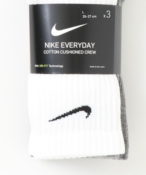 NIKE(ナイキ)の「【NIKE/ナイキ】DRYFIT クルーソックス カラーアソート 3足組 靴下(ソックス/靴下・メンズ・グレー・FREE)」の3枚目の写真