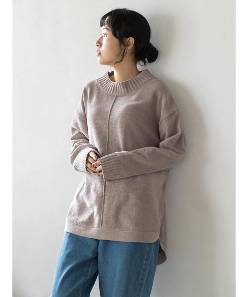 CRAFT STANDARD BOUTIQUE(クラフトスタンダードブティック)の「裾ラウンドモールニットチュニック *◆(ニット/セーター・レディース・グレイッシュベージュ/サックスブルー/マスタード/ブラック/チャコールグレー/パープル/ライトグレー・FREE)」の11枚目の写真