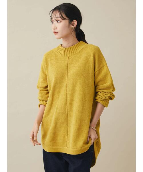 CRAFT STANDARD BOUTIQUE(クラフトスタンダードブティック)の「裾ラウンドモールニットチュニック *◆(ニット/セーター・レディース・グレイッシュベージュ/サックスブルー/マスタード/ブラック/チャコールグレー/パープル/ライトグレー・FREE)」の12枚目の写真
