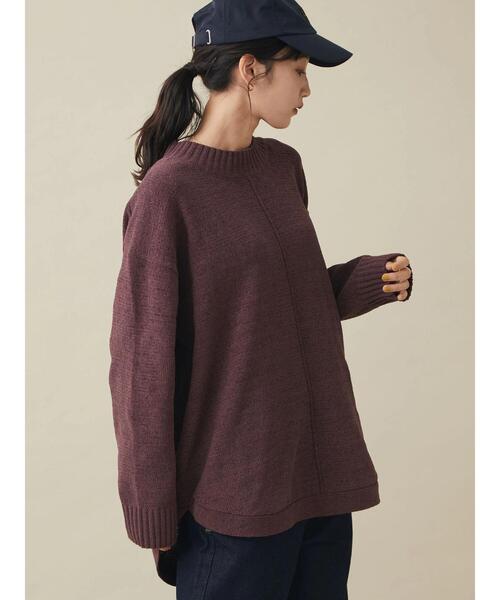 CRAFT STANDARD BOUTIQUE(クラフトスタンダードブティック)の「裾ラウンドモールニットチュニック *◆(ニット/セーター・レディース・グレイッシュベージュ/サックスブルー/マスタード/ブラック/チャコールグレー/パープル/ライトグレー・FREE)」の14枚目の写真
