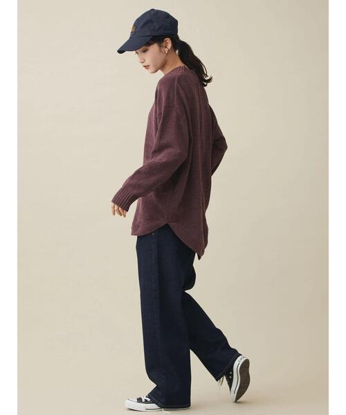 CRAFT STANDARD BOUTIQUE(クラフトスタンダードブティック)の「裾ラウンドモールニットチュニック *◆(ニット/セーター・レディース・グレイッシュベージュ/サックスブルー/マスタード/ブラック/チャコールグレー/パープル/ライトグレー・FREE)」の17枚目の写真