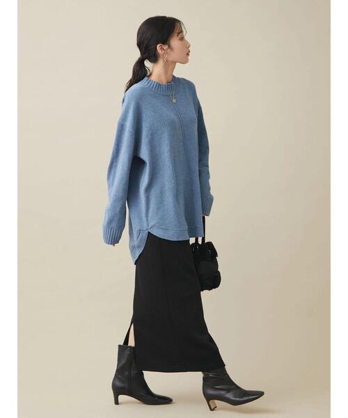 CRAFT STANDARD BOUTIQUE(クラフトスタンダードブティック)の「裾ラウンドモールニットチュニック *◆(ニット/セーター・レディース・グレイッシュベージュ/サックスブルー/マスタード/ブラック/チャコールグレー/パープル/ライトグレー・FREE)」の22枚目の写真