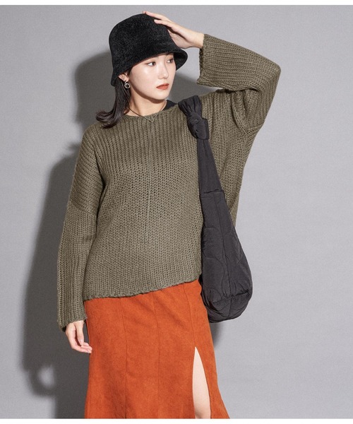 ANAP(アナップ)の「ボリュームスリーブざっくりニットトップスセーター(ニット/セーター・レディース・イエロー/スミクロ/パープル/ブルー/アイボリー・FREE)」の3枚目の写真