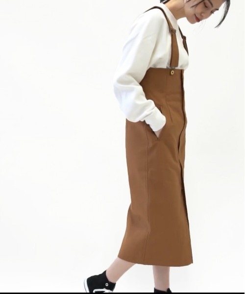 UNIVERSAL OVERALL（ユニバーサルオーバーオール）の「ハイウエスト ジャンパースカート【HI-WAIST JUMPER SKIRT】（ジャンパースカート・レディース・モスグリーン/チョコ/ブルー系その他・L/M）」の2枚目の写真
