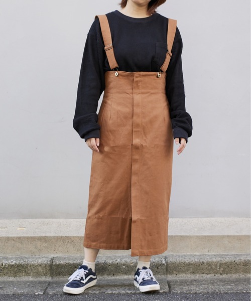 UNIVERSAL OVERALL（ユニバーサルオーバーオール）の「ハイウエスト ジャンパースカート【HI-WAIST JUMPER SKIRT】（ジャンパースカート・レディース・モスグリーン/チョコ/ブルー系その他・L/M）」の11枚目の写真