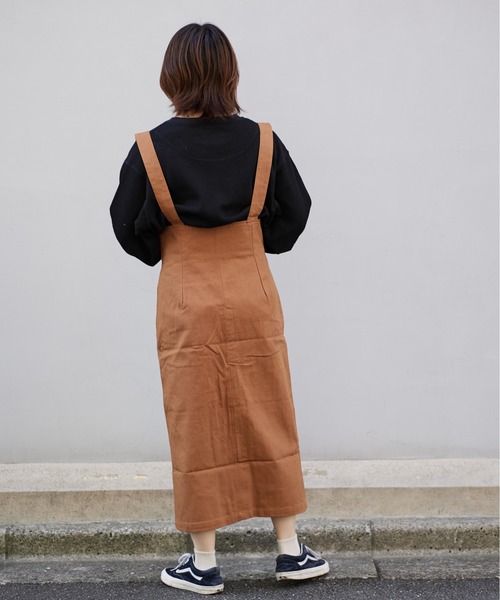 UNIVERSAL OVERALL（ユニバーサルオーバーオール）の「ハイウエスト ジャンパースカート【HI-WAIST JUMPER SKIRT】（ジャンパースカート・レディース・モスグリーン/チョコ/ブルー系その他・L/M）」の12枚目の写真