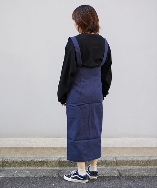 UNIVERSAL OVERALL（ユニバーサルオーバーオール）の「ハイウエスト ジャンパースカート【HI-WAIST JUMPER SKIRT】（ジャンパースカート・レディース・モスグリーン/チョコ/ブルー系その他・L/M）」の9枚目の写真