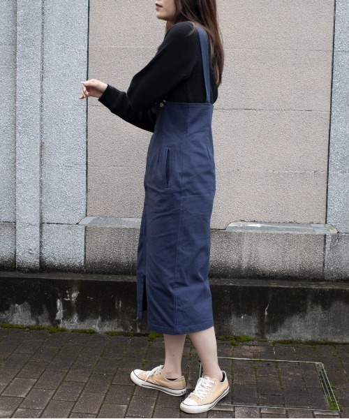 UNIVERSAL OVERALL（ユニバーサルオーバーオール）の「ハイウエスト ジャンパースカート【HI-WAIST JUMPER SKIRT】（ジャンパースカート・レディース・モスグリーン/チョコ/ブルー系その他・L/M）」の6枚目の写真
